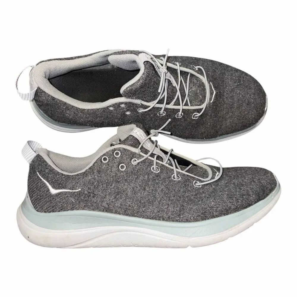 ✨HOKA ONE ONE - HUPANA FLOW WOOL DARK SHADOW SZ 9 SNEAKERS✨ - Picture 5 of 9